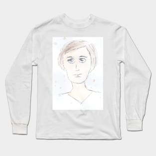 Male, man, portrait, face, hairstyle, face, watercolor, people Long Sleeve T-Shirt